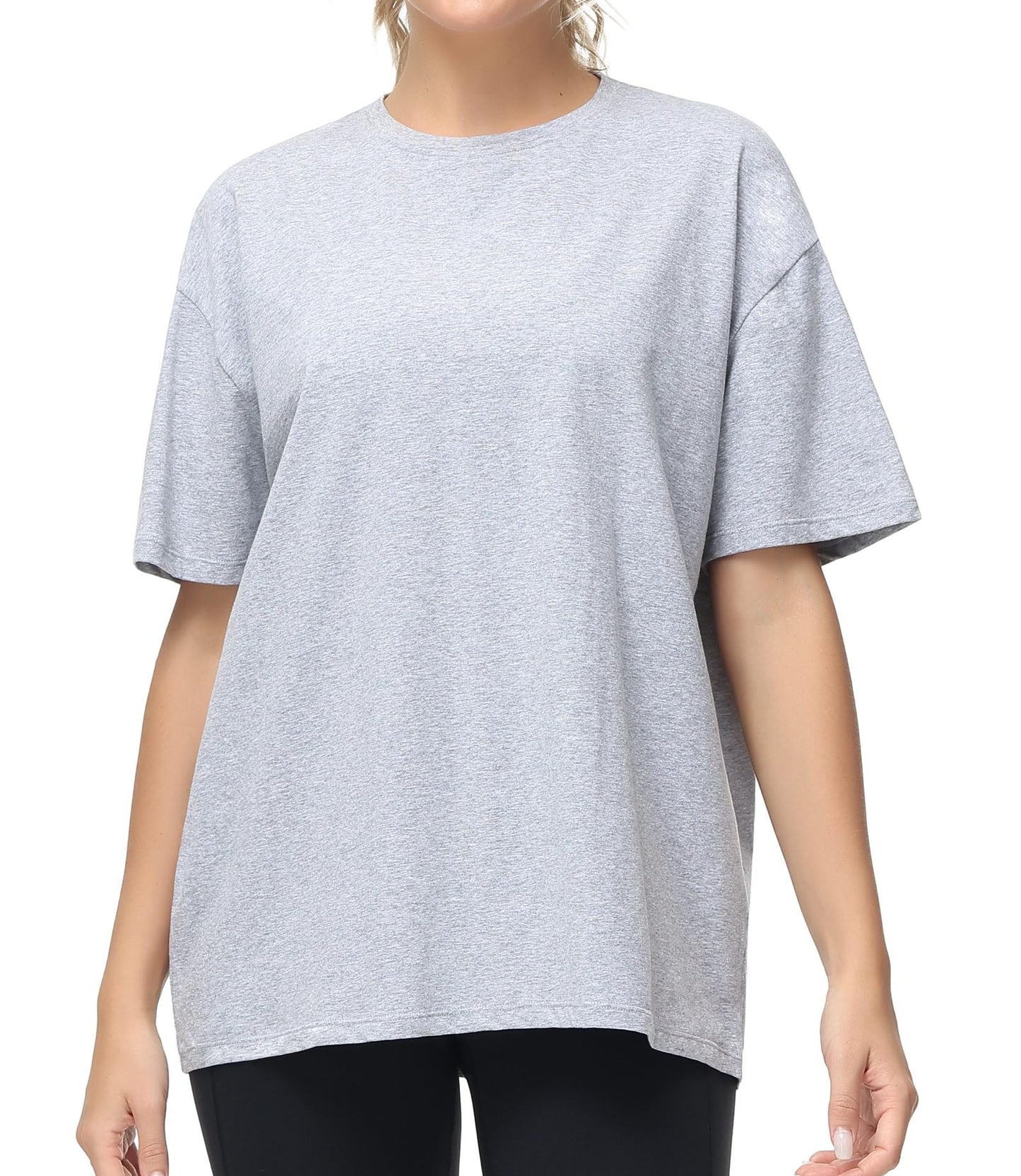 THE GYM PEOPLE Women's Casual Oversized T-Shirts Summer Crewneck Short Sleeve Workout Basic Tee Tops