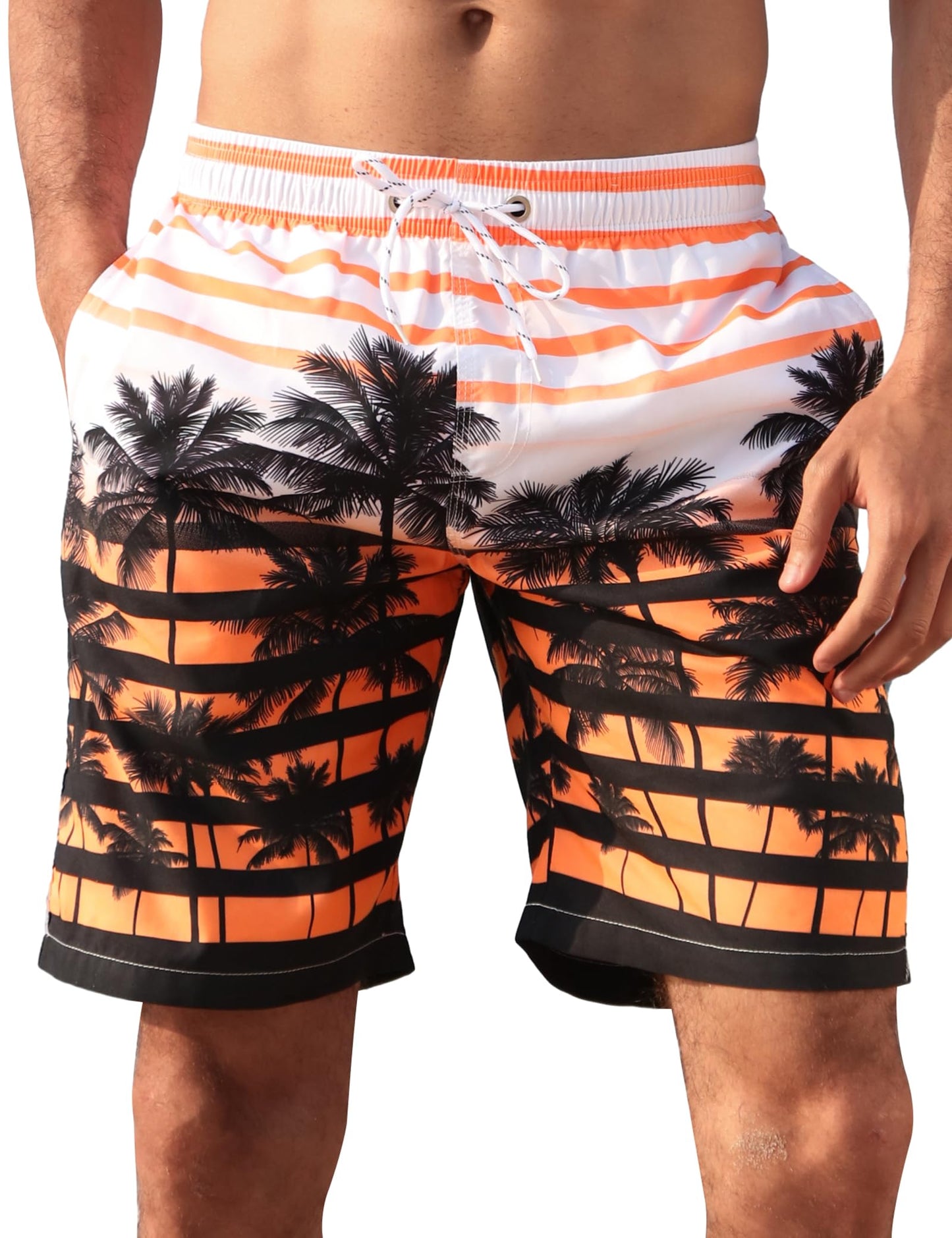 Men's Swim Trunks Quick Dry Swim Shorts 9" Inseam Bathing Suit with Mesh Lining