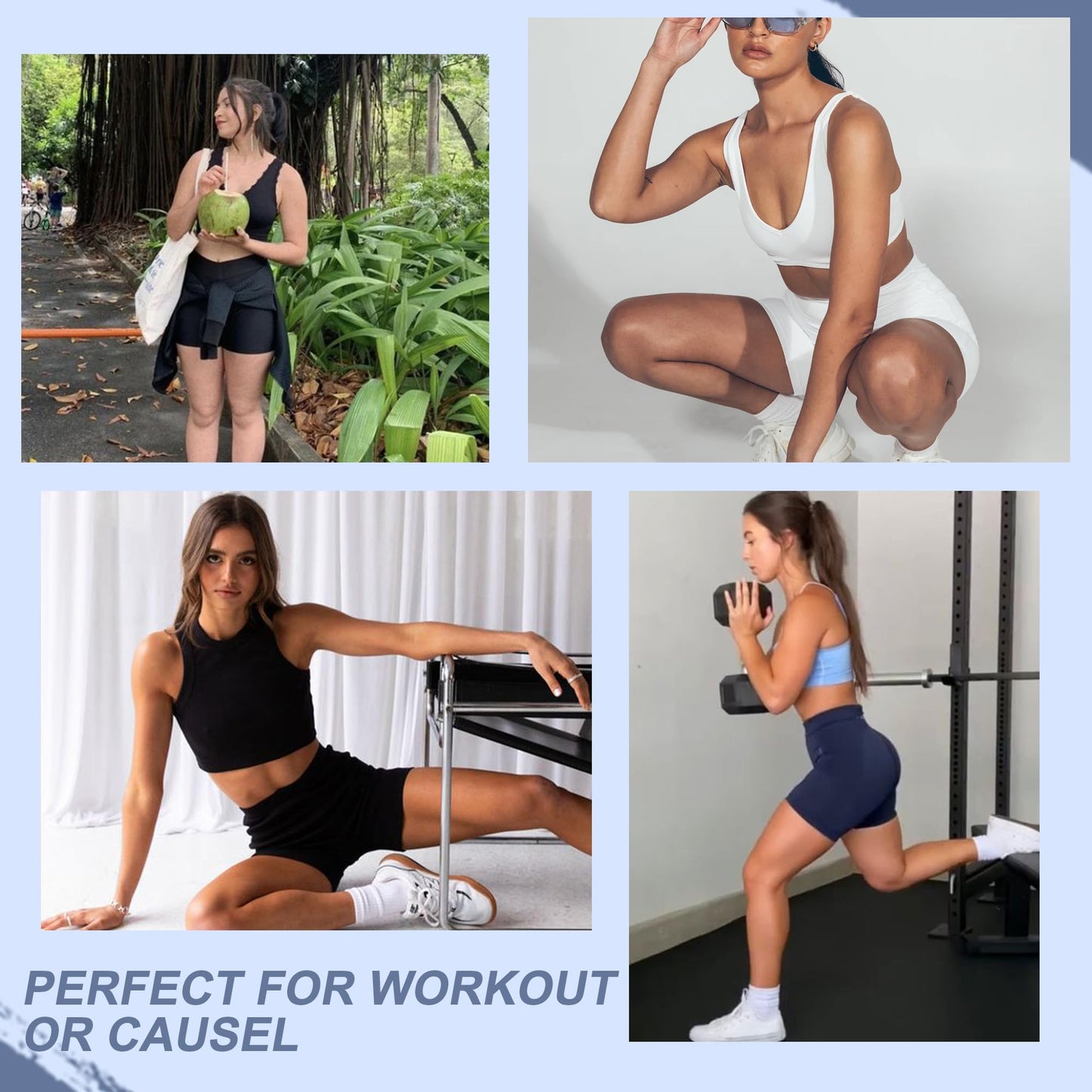 Workout Biker Shorts Women with Pockets - 3"/5" High Waisted Spandex Booty Tummy Control Gym Yoga Shorts