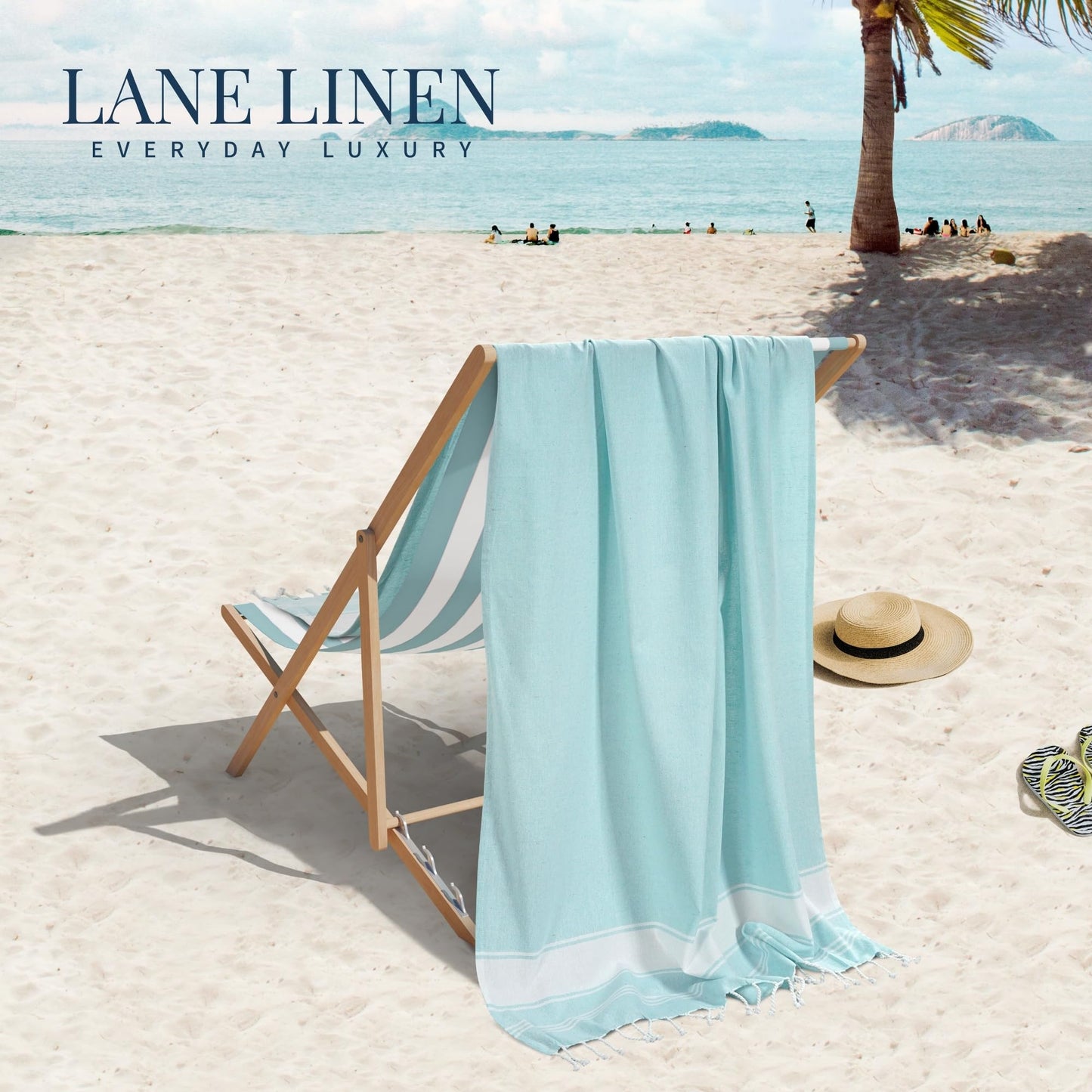 Lane Linen Beach Towels 6 Pack, Oversized Beach Towel, Pre-Washed Large Beach Towel, Stylish Pool Towels for Adults, Quick Dry Beach Towel, Lightweight Travel Towel, 39"x71" - Multi Colors