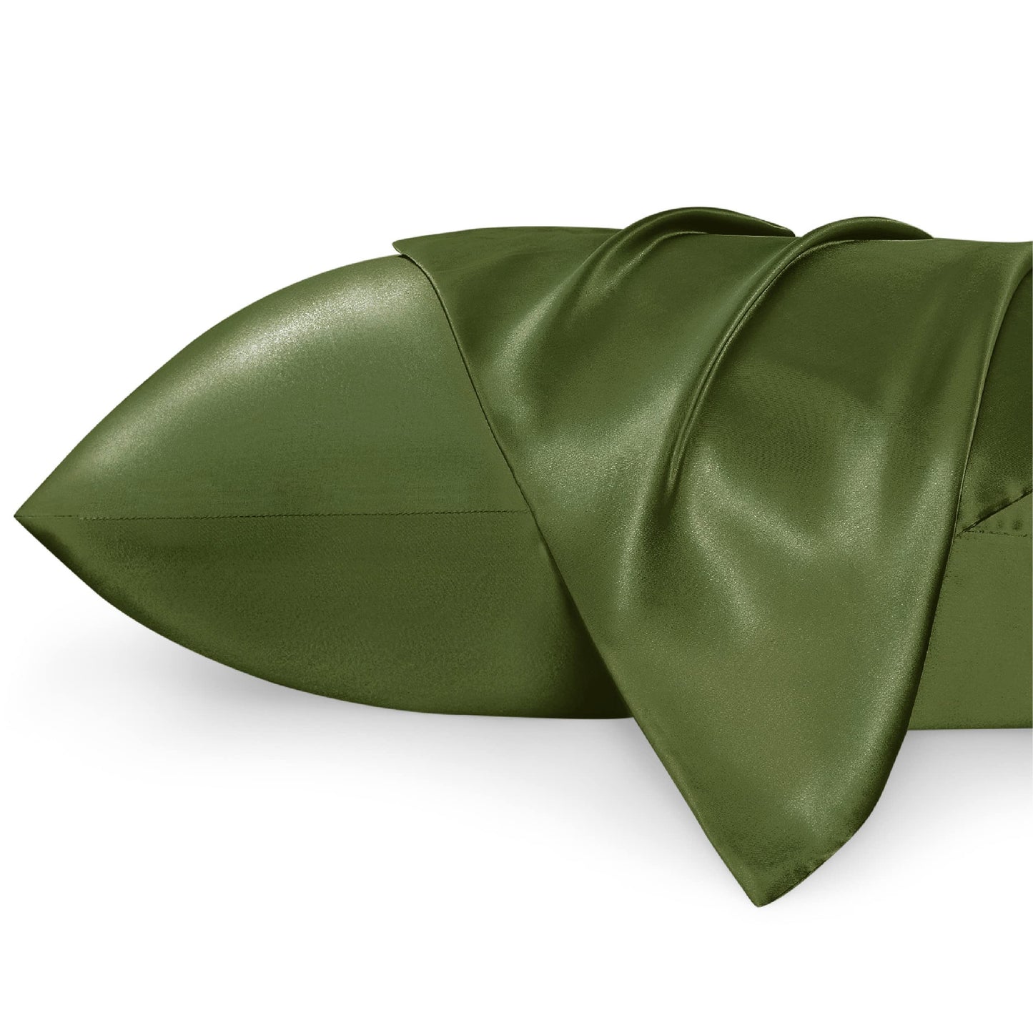 Bedsure Satin Pillow Case Queen Size 2 Pack - Similar to Silk Pillow Cases, Silky Pillowcase Covers for Hair and Skin with Envelope Closure, Gifts for Women Men, Grey, 20x30 Inches