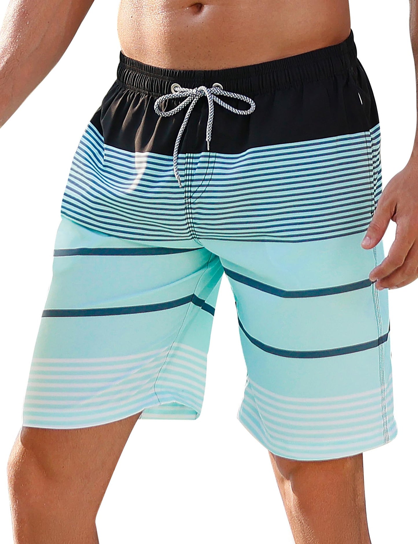 Men's Swim Trunks Quick Dry Swim Shorts 9" Inseam Bathing Suit with Mesh Lining