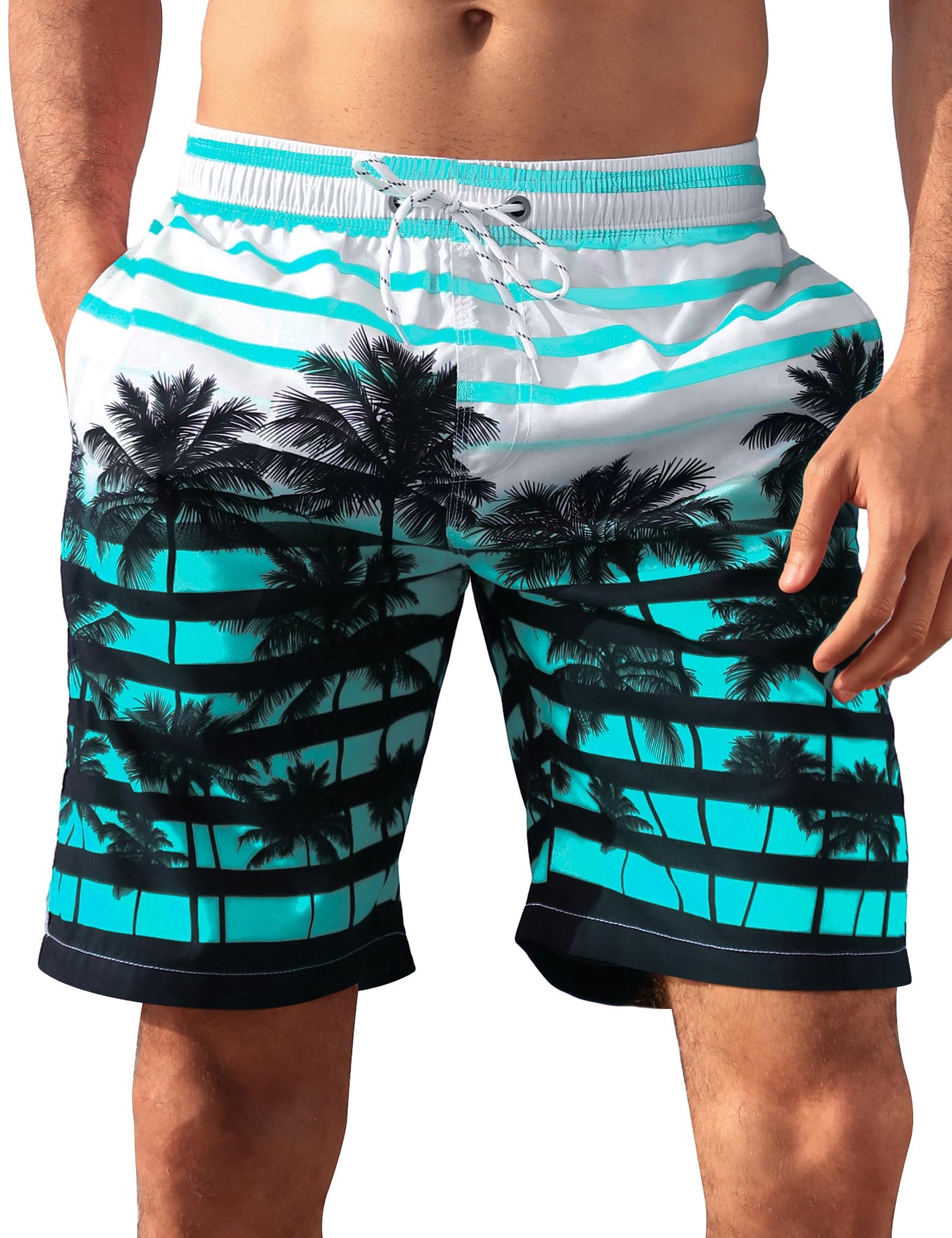Men's Swim Trunks Quick Dry Swim Shorts 9" Inseam Bathing Suit with Mesh Lining