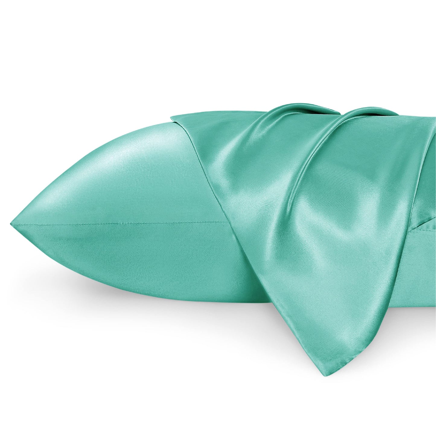 Bedsure Satin Pillow Case Queen Size 2 Pack - Similar to Silk Pillow Cases, Silky Pillowcase Covers for Hair and Skin with Envelope Closure, Gifts for Women Men, Grey, 20x30 Inches