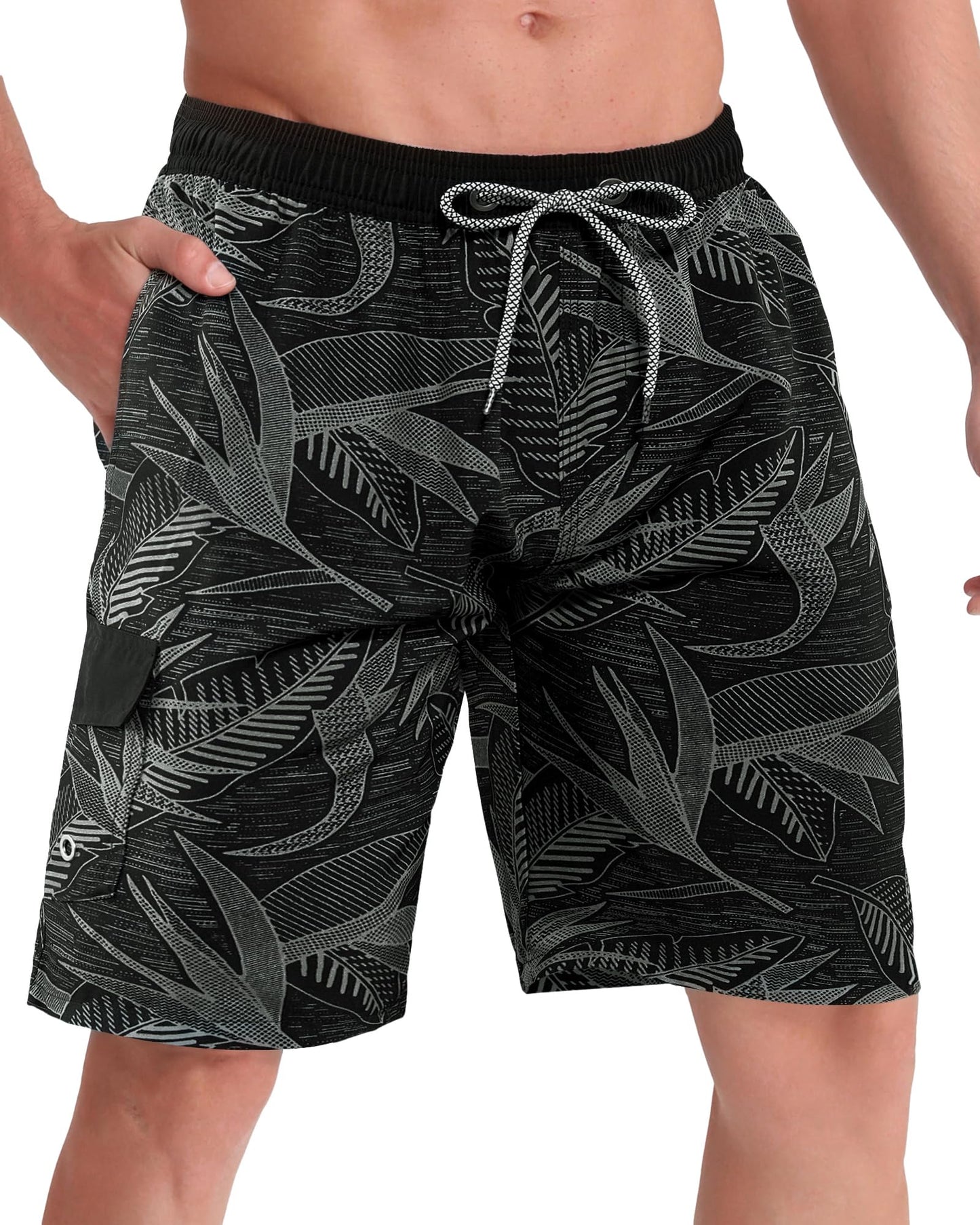 Men's Swim Trunks Quick Dry Swim Shorts 9" Inseam Bathing Suit with Mesh Lining