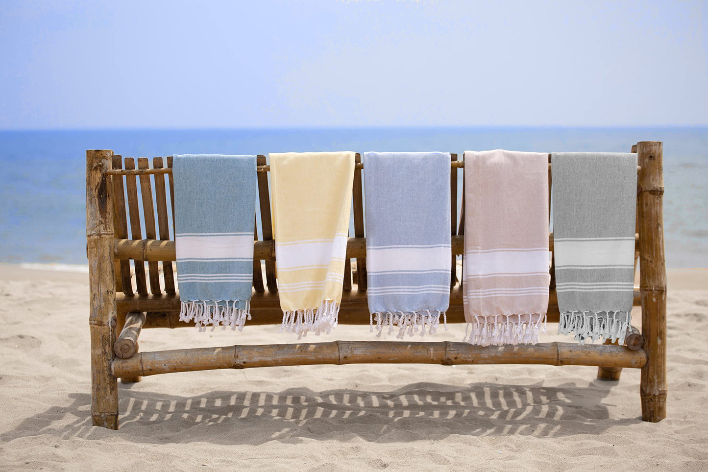 Lane Linen Beach Towels 6 Pack, Oversized Beach Towel, Pre-Washed Large Beach Towel, Stylish Pool Towels for Adults, Quick Dry Beach Towel, Lightweight Travel Towel, 39"x71" - Multi Colors