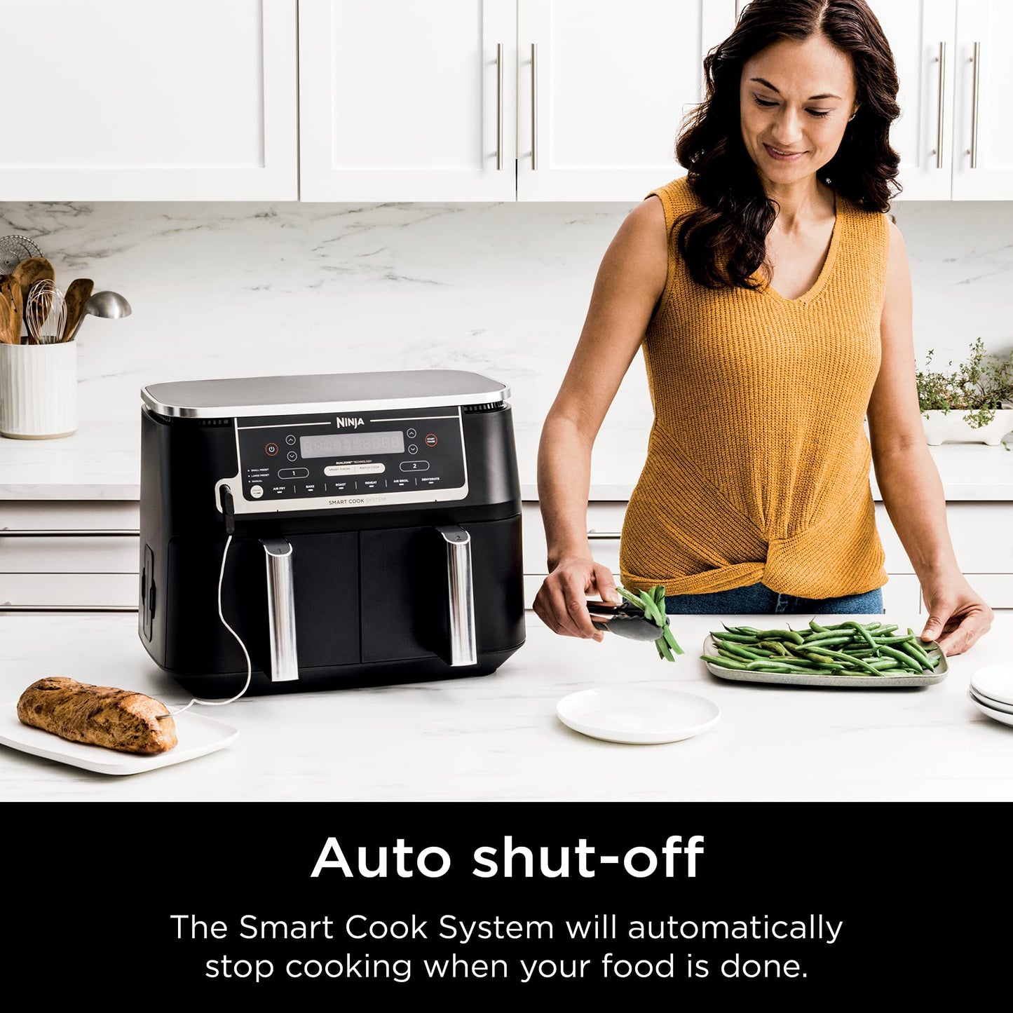 Ninja Foodi 6-in-1 8-qt. (7.6L) 2-Basket Air Fryer DualZone Technology, Match Cook & Smart Finish to Roast, Broil, Dehydrate & More for Quick, Easy Meals, Slate Grey (DZ201C) Canadian Version