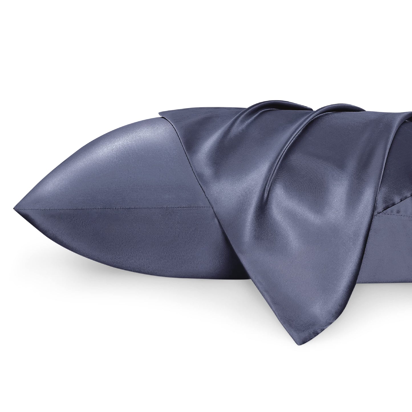Bedsure Satin Pillow Case Queen Size 2 Pack - Similar to Silk Pillow Cases, Silky Pillowcase Covers for Hair and Skin with Envelope Closure, Gifts for Women Men, Grey, 20x30 Inches
