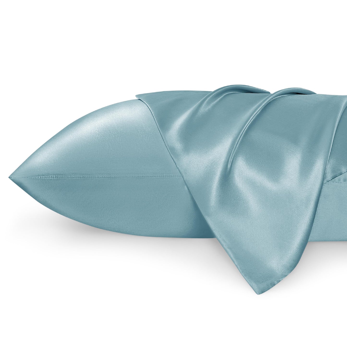 Bedsure Satin Pillow Case Queen Size 2 Pack - Similar to Silk Pillow Cases, Silky Pillowcase Covers for Hair and Skin with Envelope Closure, Gifts for Women Men, Grey, 20x30 Inches