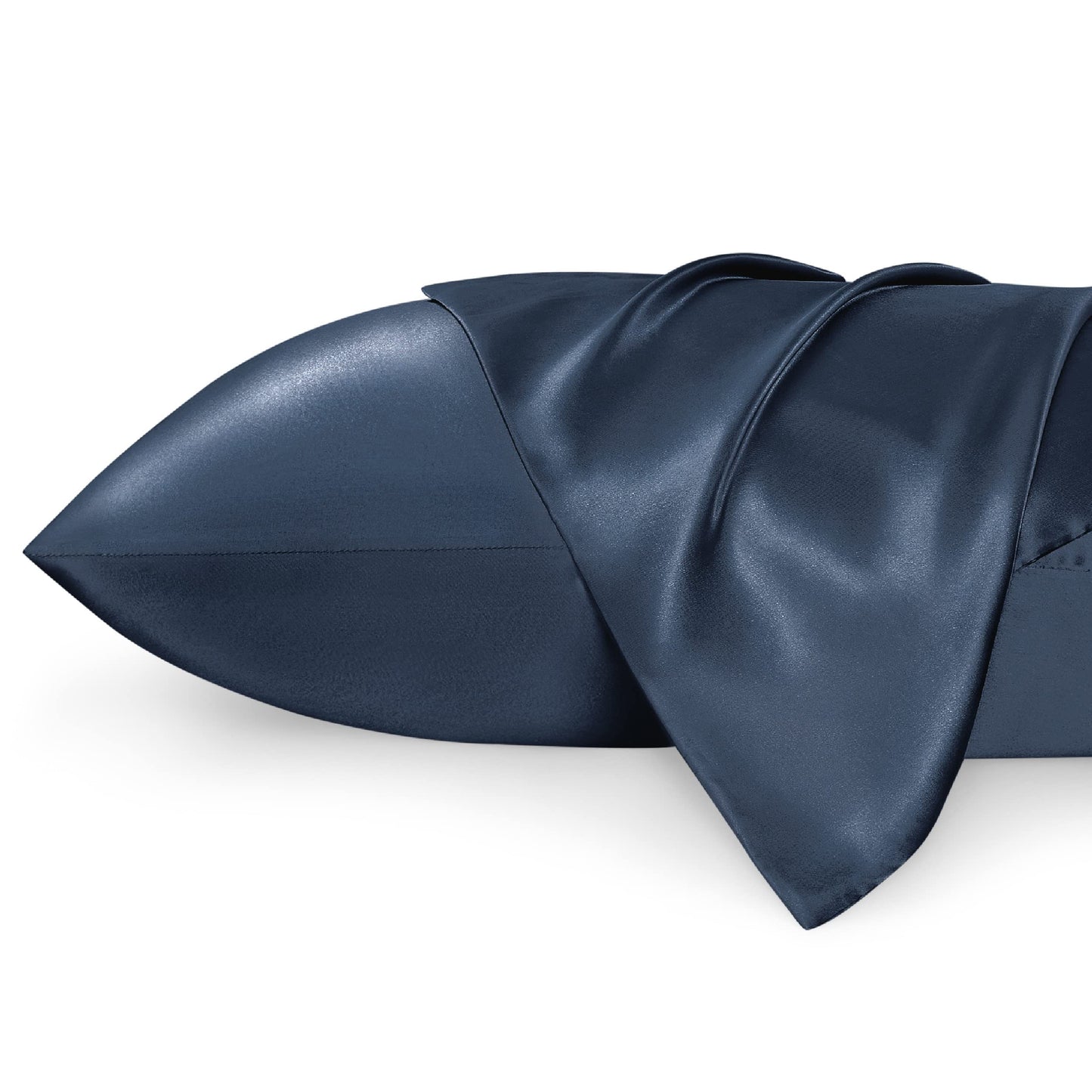 Bedsure Satin Pillow Case Queen Size 2 Pack - Similar to Silk Pillow Cases, Silky Pillowcase Covers for Hair and Skin with Envelope Closure, Gifts for Women Men, Grey, 20x30 Inches