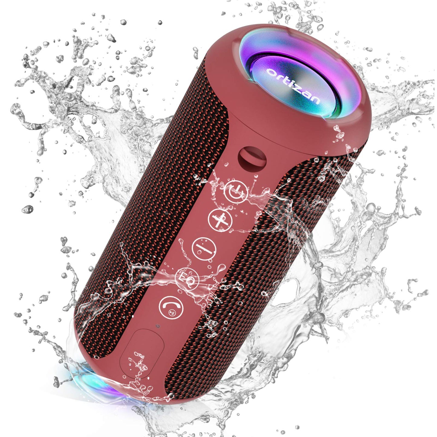 Ortizan Portable Bluetooth Speaker, IPX7 Waterproof Wireless Speaker with 24W Loud Stereo Sound, Outdoor Speakers with Bluetooth 5.0, 30H Playtime,66ft Bluetooth Range, Dual Pairing for Home