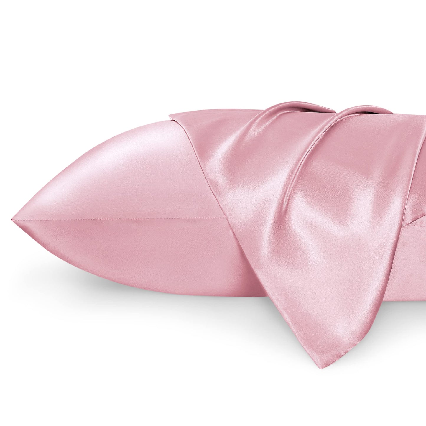 Bedsure Satin Pillow Case Queen Size 2 Pack - Similar to Silk Pillow Cases, Silky Pillowcase Covers for Hair and Skin with Envelope Closure, Gifts for Women Men, Grey, 20x30 Inches
