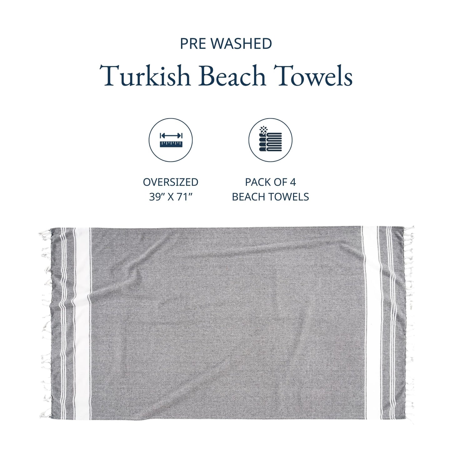 Lane Linen Beach Towels 6 Pack, Oversized Beach Towel, Pre-Washed Large Beach Towel, Stylish Pool Towels for Adults, Quick Dry Beach Towel, Lightweight Travel Towel, 39"x71" - Multi Colors