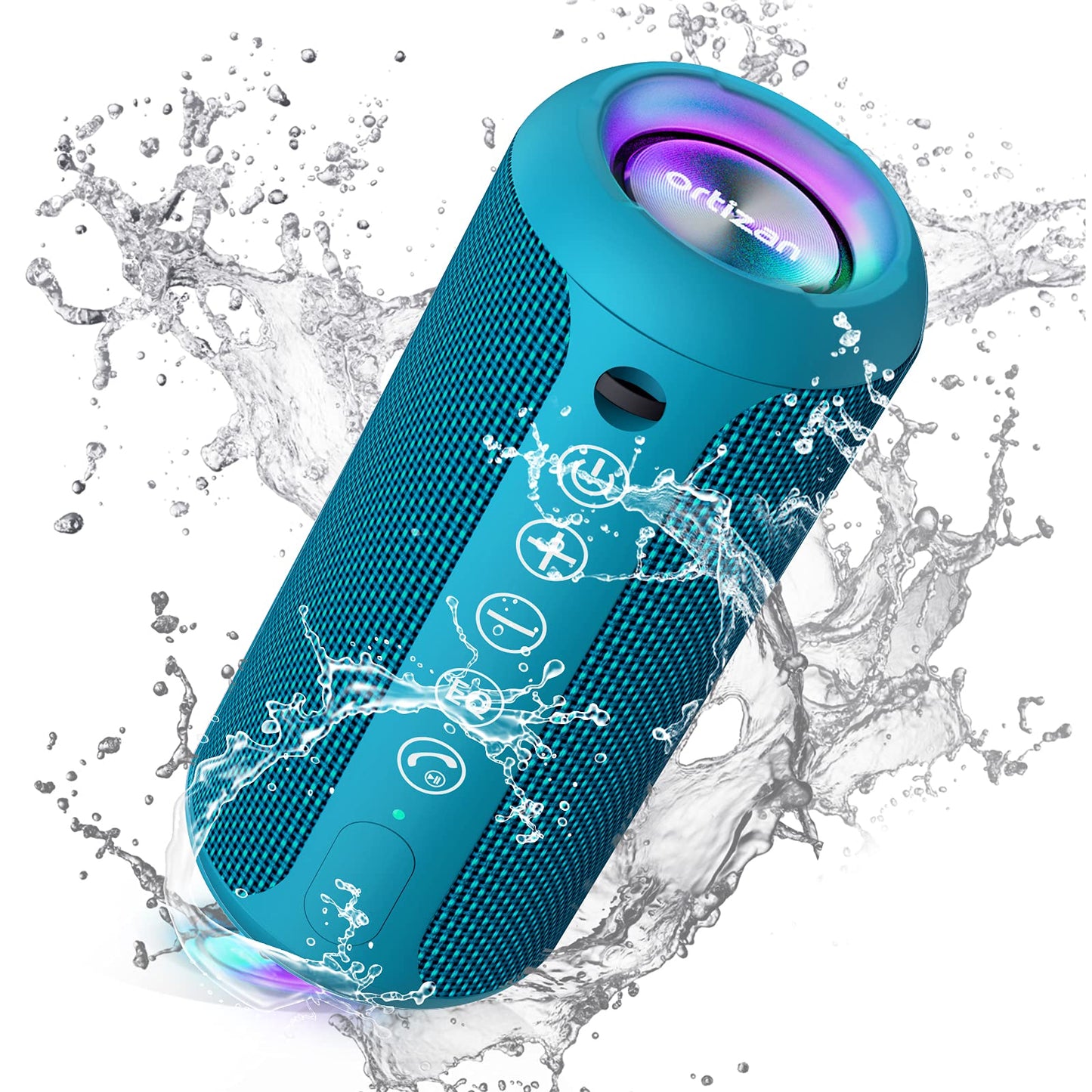 Ortizan Portable Bluetooth Speaker, IPX7 Waterproof Wireless Speaker with 24W Loud Stereo Sound, Outdoor Speakers with Bluetooth 5.0, 30H Playtime,66ft Bluetooth Range, Dual Pairing for Home