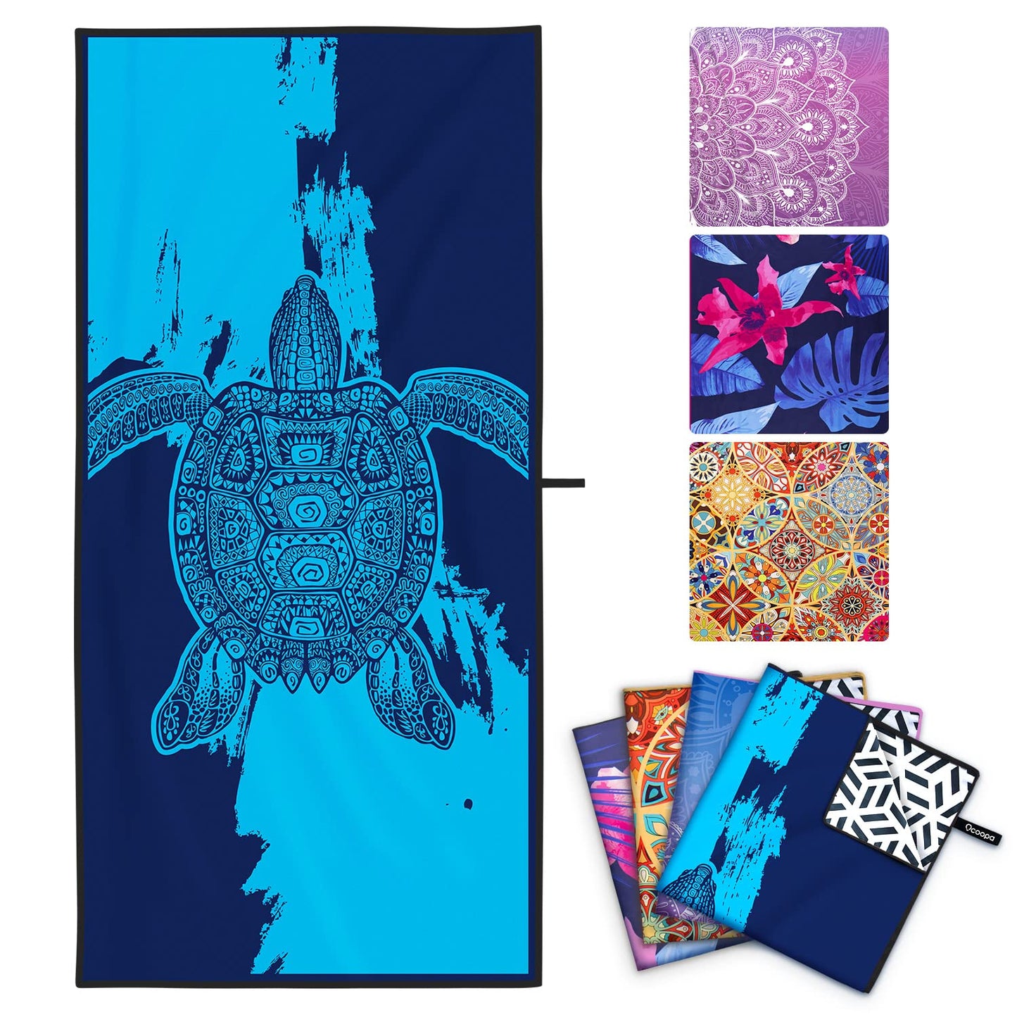 OCOOPA Microfiber Beach Towel Sand Free, Extra Large 71''X32'' Oversized Towels, Lightweight Compact Quick Dry Absorbent Pool Towel for Bath,Camping,Swimming,Travel Accessories