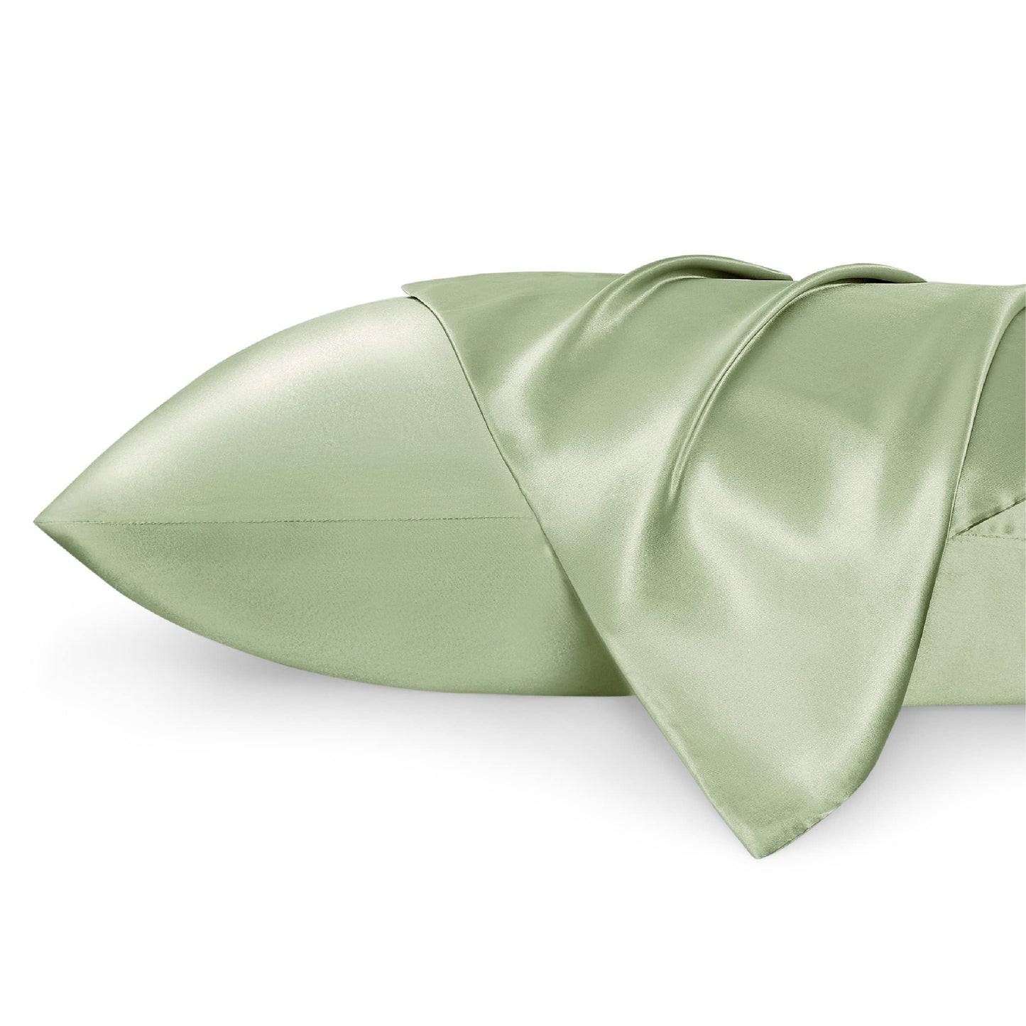 Bedsure Satin Pillow Case Queen Size 2 Pack - Similar to Silk Pillow Cases, Silky Pillowcase Covers for Hair and Skin with Envelope Closure, Gifts for Women Men, Grey, 20x30 Inches
