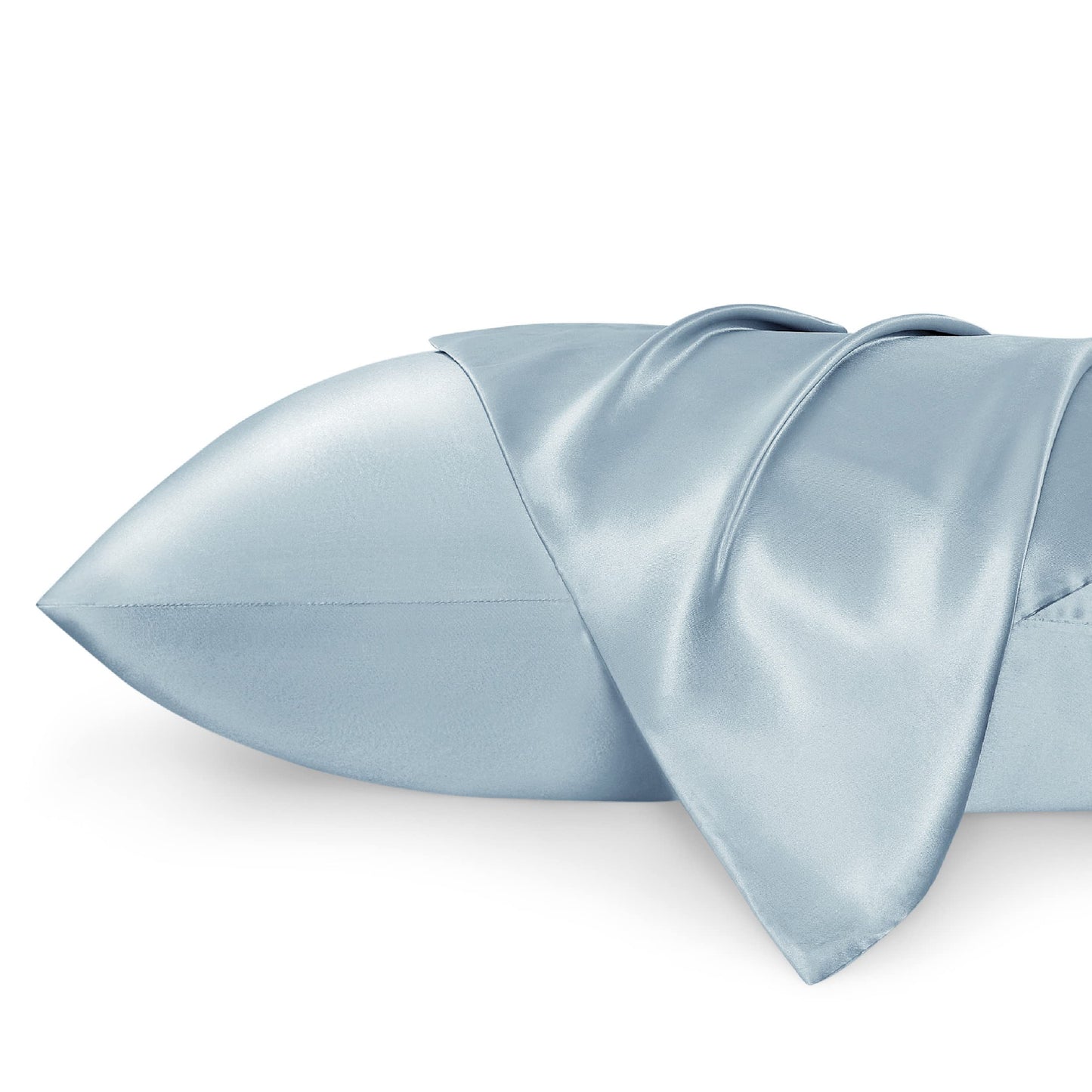 Bedsure Satin Pillow Case Queen Size 2 Pack - Similar to Silk Pillow Cases, Silky Pillowcase Covers for Hair and Skin with Envelope Closure, Gifts for Women Men, Grey, 20x30 Inches