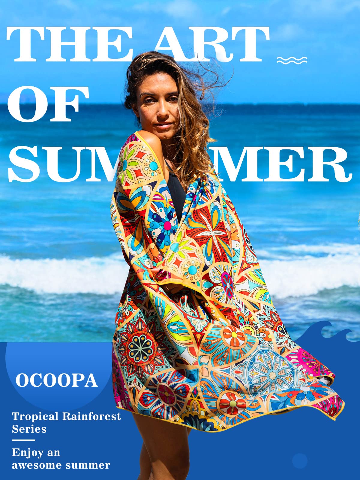 OCOOPA Microfiber Beach Towel Sand Free, Extra Large 71''X32'' Oversized Towels, Lightweight Compact Quick Dry Absorbent Pool Towel for Bath,Camping,Swimming,Travel Accessories