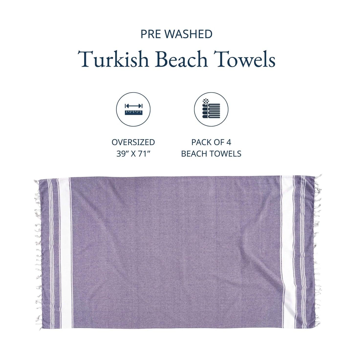 Lane Linen Beach Towels 6 Pack, Oversized Beach Towel, Pre-Washed Large Beach Towel, Stylish Pool Towels for Adults, Quick Dry Beach Towel, Lightweight Travel Towel, 39"x71" - Multi Colors