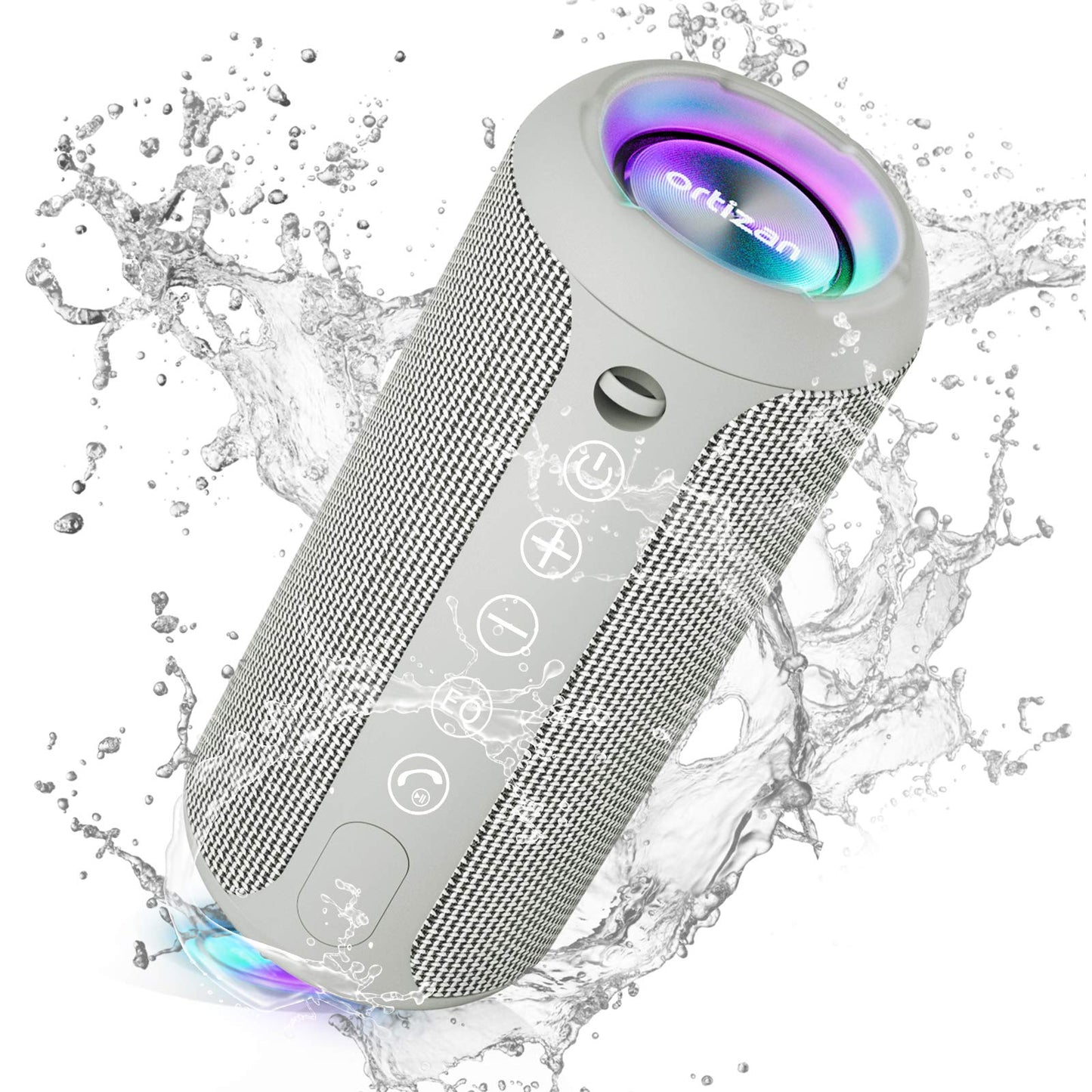 Ortizan Portable Bluetooth Speaker, IPX7 Waterproof Wireless Speaker with 24W Loud Stereo Sound, Outdoor Speakers with Bluetooth 5.0, 30H Playtime,66ft Bluetooth Range, Dual Pairing for Home