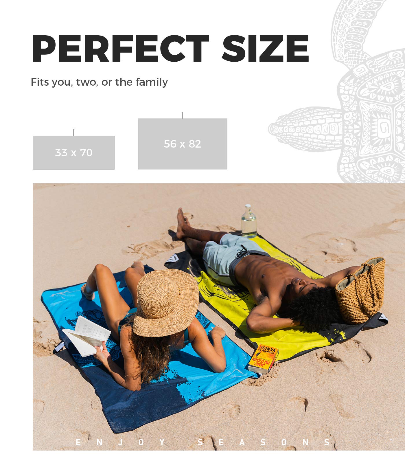 OCOOPA Microfiber Beach Towel Sand Free, Extra Large 71''X32'' Oversized Towels, Lightweight Compact Quick Dry Absorbent Pool Towel for Bath,Camping,Swimming,Travel Accessories