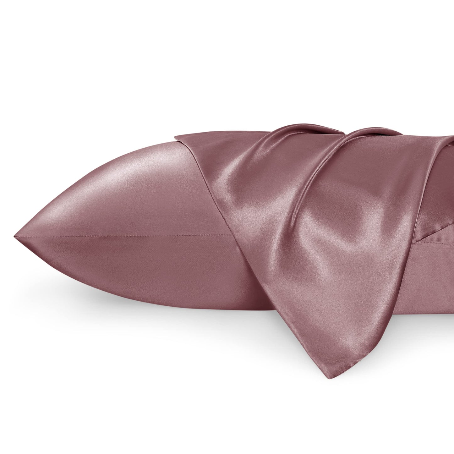 Bedsure Satin Pillow Case Queen Size 2 Pack - Similar to Silk Pillow Cases, Silky Pillowcase Covers for Hair and Skin with Envelope Closure, Gifts for Women Men, Grey, 20x30 Inches