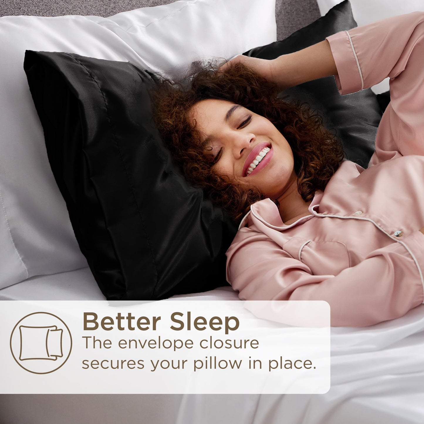 Bedsure Satin Pillow Case Queen Size 2 Pack - Similar to Silk Pillow Cases, Silky Pillowcase Covers for Hair and Skin with Envelope Closure, Gifts for Women Men, Grey, 20x30 Inches