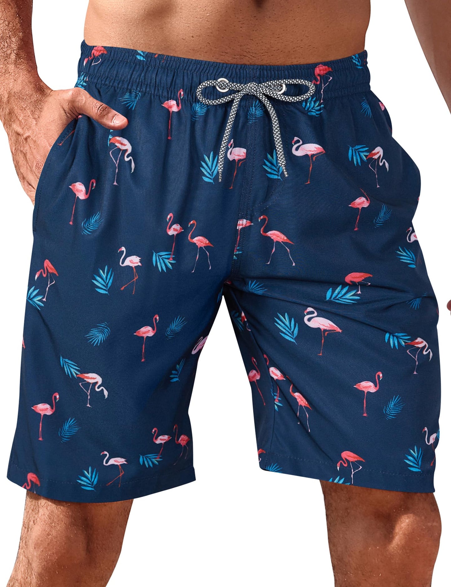 Men's Swim Trunks Quick Dry Swim Shorts 9" Inseam Bathing Suit with Mesh Lining