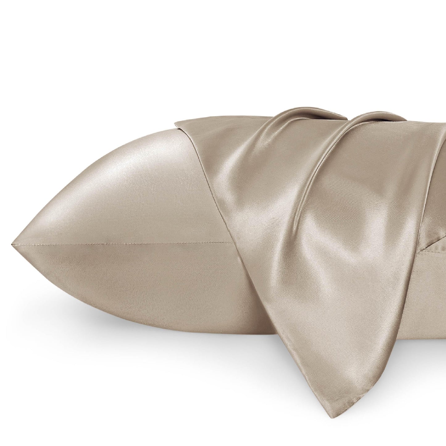 Bedsure Satin Pillow Case Queen Size 2 Pack - Similar to Silk Pillow Cases, Silky Pillowcase Covers for Hair and Skin with Envelope Closure, Gifts for Women Men, Grey, 20x30 Inches