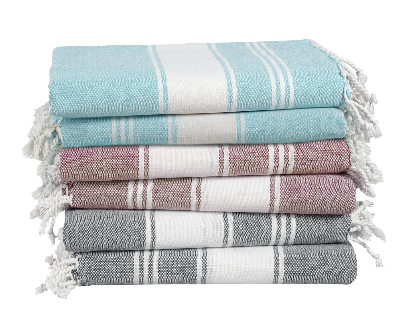 Lane Linen Beach Towels 6 Pack, Oversized Beach Towel, Pre-Washed Large Beach Towel, Stylish Pool Towels for Adults, Quick Dry Beach Towel, Lightweight Travel Towel, 39"x71" - Multi Colors