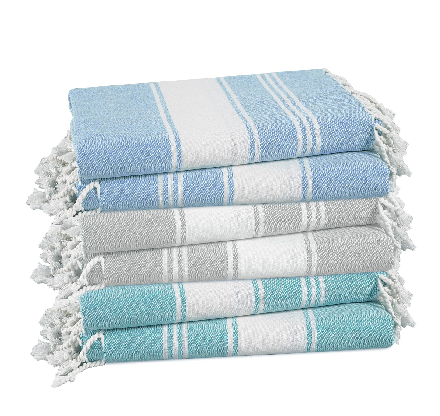 Lane Linen Beach Towels 6 Pack, Oversized Beach Towel, Pre-Washed Large Beach Towel, Stylish Pool Towels for Adults, Quick Dry Beach Towel, Lightweight Travel Towel, 39"x71" - Multi Colors