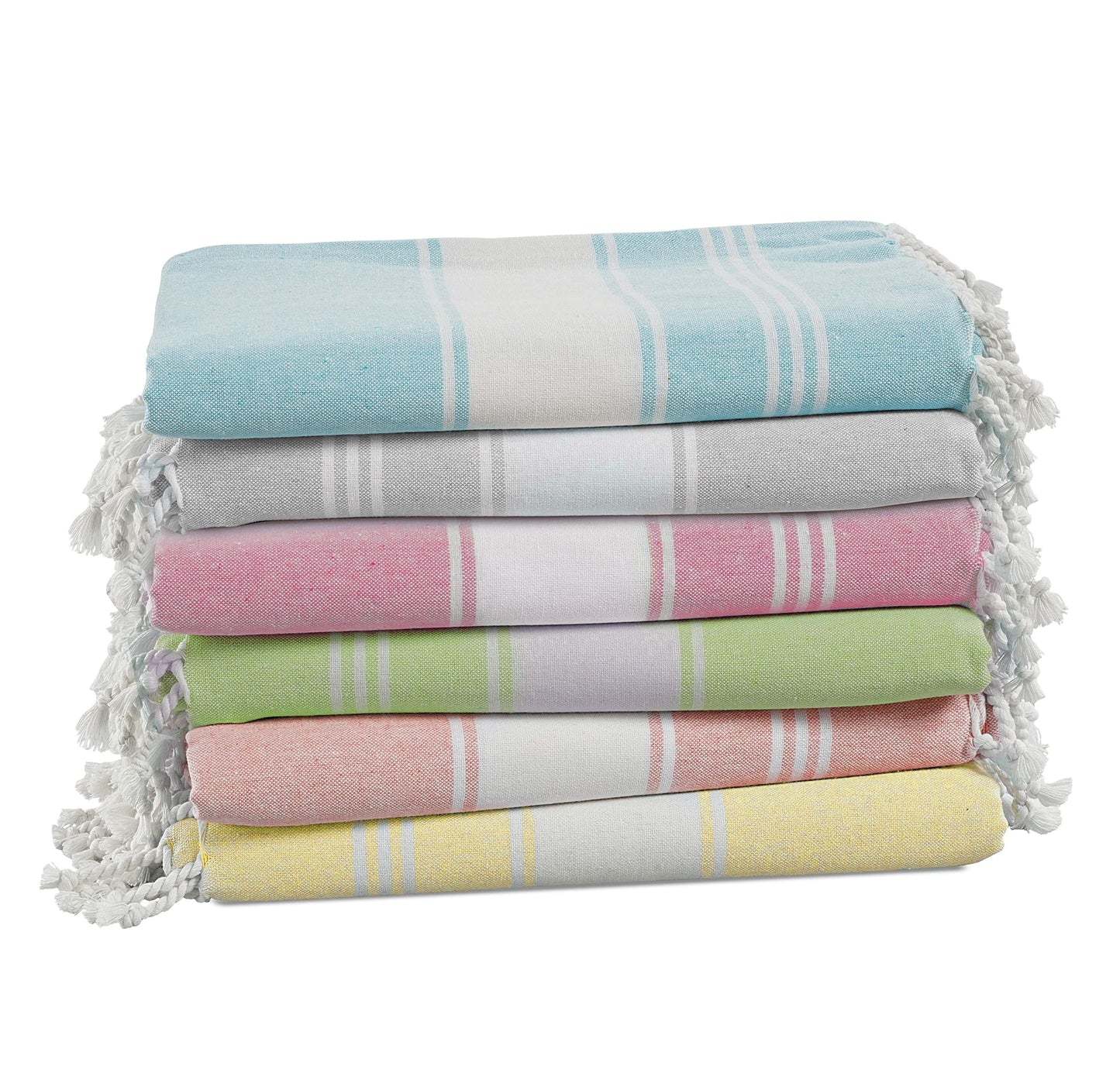 Lane Linen Beach Towels 6 Pack, Oversized Beach Towel, Pre-Washed Large Beach Towel, Stylish Pool Towels for Adults, Quick Dry Beach Towel, Lightweight Travel Towel, 39"x71" - Multi Colors