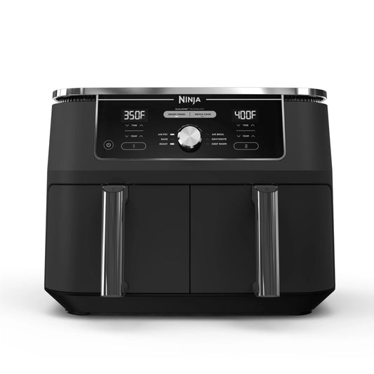 Ninja Foodi 6-in-1 8-qt. (7.6L) 2-Basket Air Fryer DualZone Technology, Match Cook & Smart Finish to Roast, Broil, Dehydrate & More for Quick, Easy Meals, Slate Grey (DZ201C) Canadian Version
