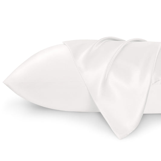 Bedsure Satin Pillow Case Queen Size 2 Pack - Similar to Silk Pillow Cases, Silky Pillowcase Covers for Hair and Skin with Envelope Closure, Gifts for Women Men, Grey, 20x30 Inches