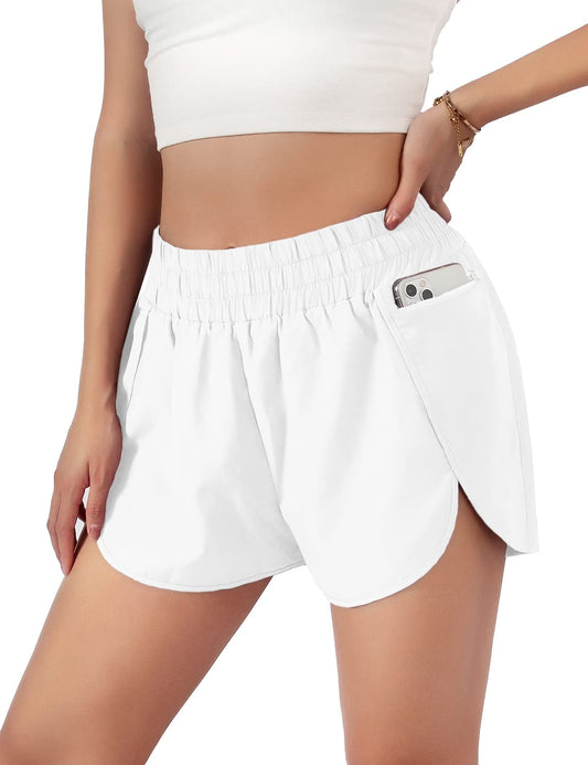 Women's Quick-Dry Running Shorts Workout Sport Layer Active Shorts with Pockets 1.75