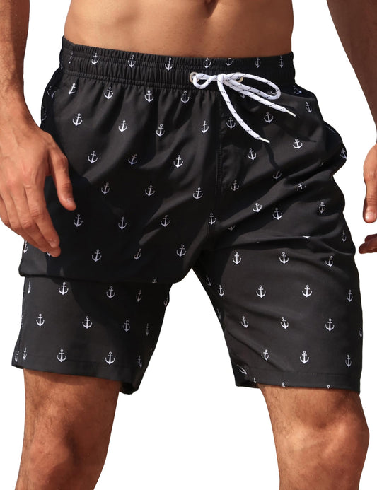 Men's Swim Trunks Quick Dry Swim Shorts 9" Inseam Bathing Suit with Mesh Lining