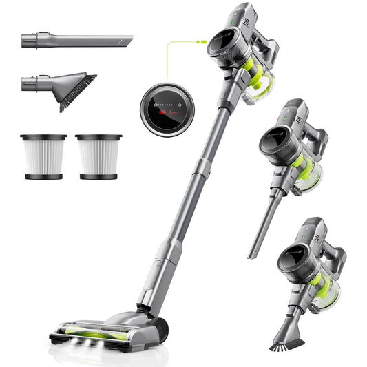 Kalado Cordless Vacuum Cleaners, 26KPA Cordless Stick Vacuum,40Min Detachable Battery,Self -Standing Aspirateur Suction Power Brushless Motor,6 in 1 Carpet Cleaner Machine for Hardwood Floor Hair Car