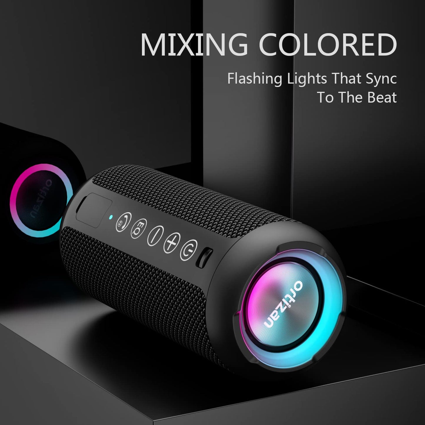 Ortizan Portable Bluetooth Speaker, IPX7 Waterproof Wireless Speaker with 24W Loud Stereo Sound, Outdoor Speakers with Bluetooth 5.0, 30H Playtime,66ft Bluetooth Range, Dual Pairing for Home
