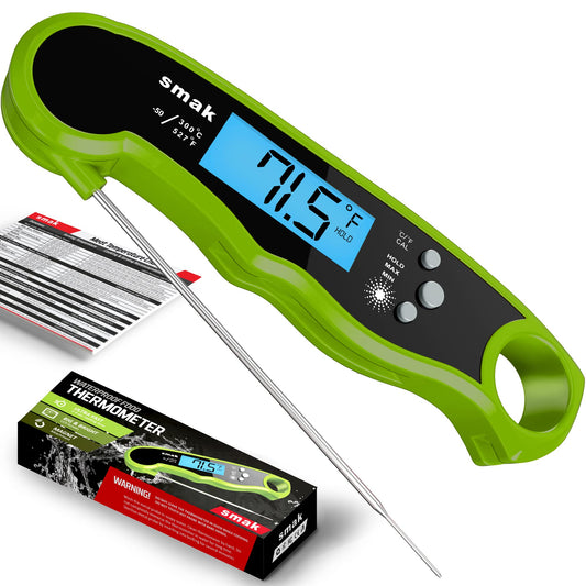 Digital Instant Read Meat Thermometer - Waterproof Kitchen Food Cooking Thermometer with Backlight LCD - Best Super Fast Electric Meat Thermometer Probe for BBQ Grilling Smoker Baking Turkey