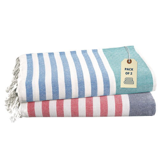 Lane Linen Beach Towels 6 Pack, Oversized Beach Towel, Pre-Washed Large Beach Towel, Stylish Pool Towels for Adults, Quick Dry Beach Towel, Lightweight Travel Towel, 39"x71" - Multi Colors