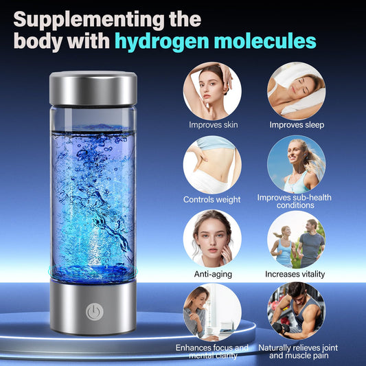 Hydrogen Water Bottle, 420ml Hydrogen Water Generator,adopts SPE and PEM Technology, Quickly Generate a Cup of Hydrogen-Rich Water in Three Minutes, for Office, Sports Hobbies, Travel and Gifts.(1pcs)