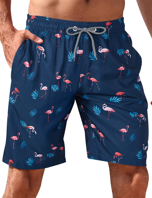 Men's Swim Trunks Quick Dry Swim Shorts 9" Inseam Bathing Suit with Mesh Lining